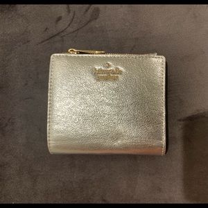 Kate Spade Mini Silver + Gold Wallet